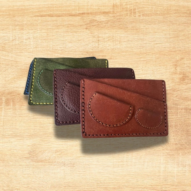 Golf EDC Wallet.Handmade Premium Leather Handstiched. Custom Gold or Silver Embossed.