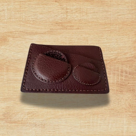 Golf EDC Wallet.Handmade Premium Leather Handstiched. Custom Gold or Silver Embossed.