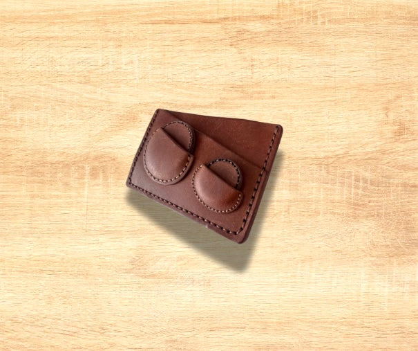 Golf EDC Wallet.Handmade Premium Leather Handstiched. Custom Gold or Silver Embossed.