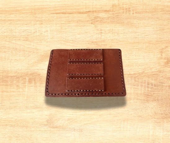 Golf EDC Wallet.Handmade Premium Leather Handstiched. Custom Gold or Silver Embossed.