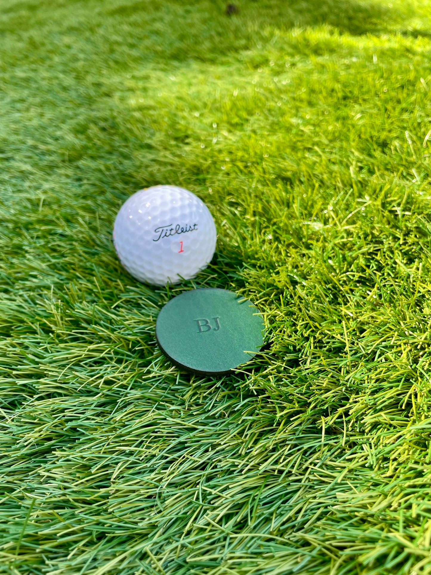 Premium 40mm Buttero Leather Golf Ball Marker Custom Embossed