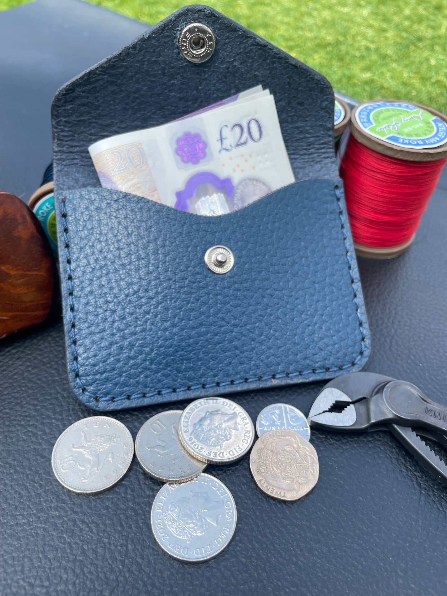 Small Leather Purse Leather Coin Pouch Small Change Wallet.Custom Embossing.